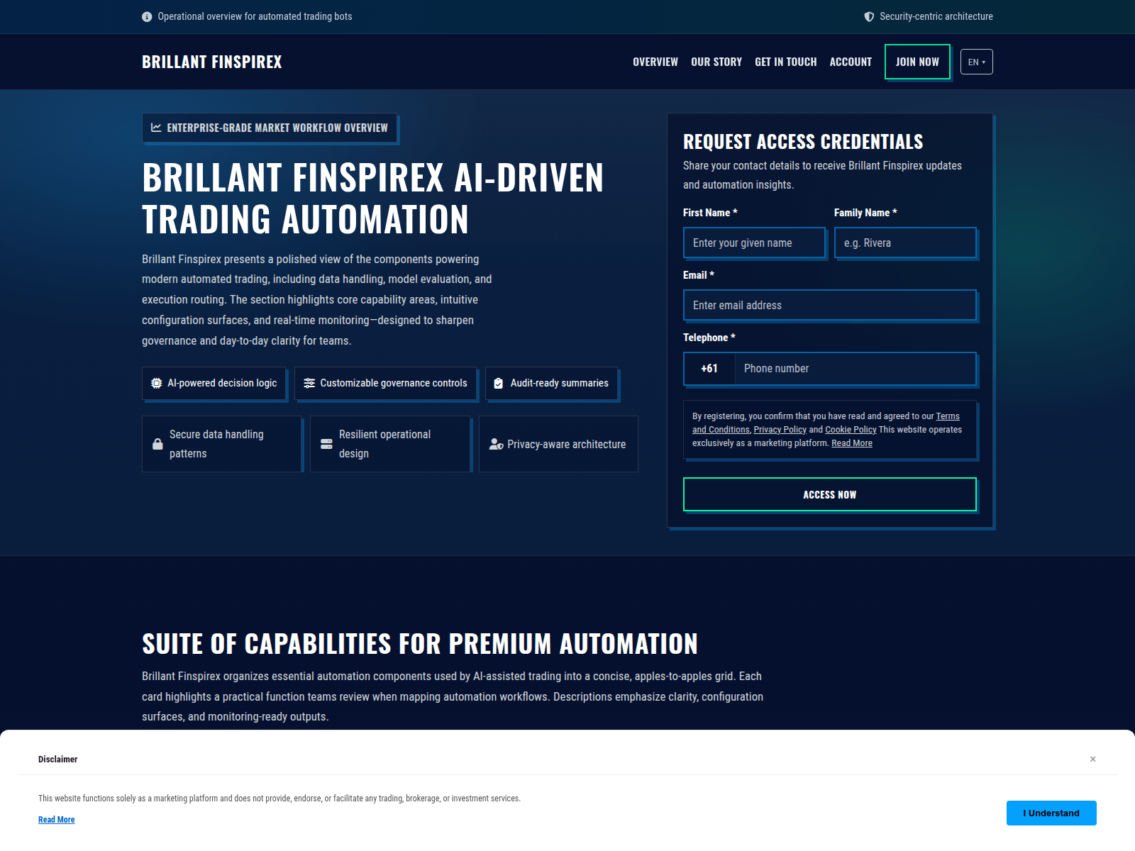 Screenshot of brillant-finspirex-system.com