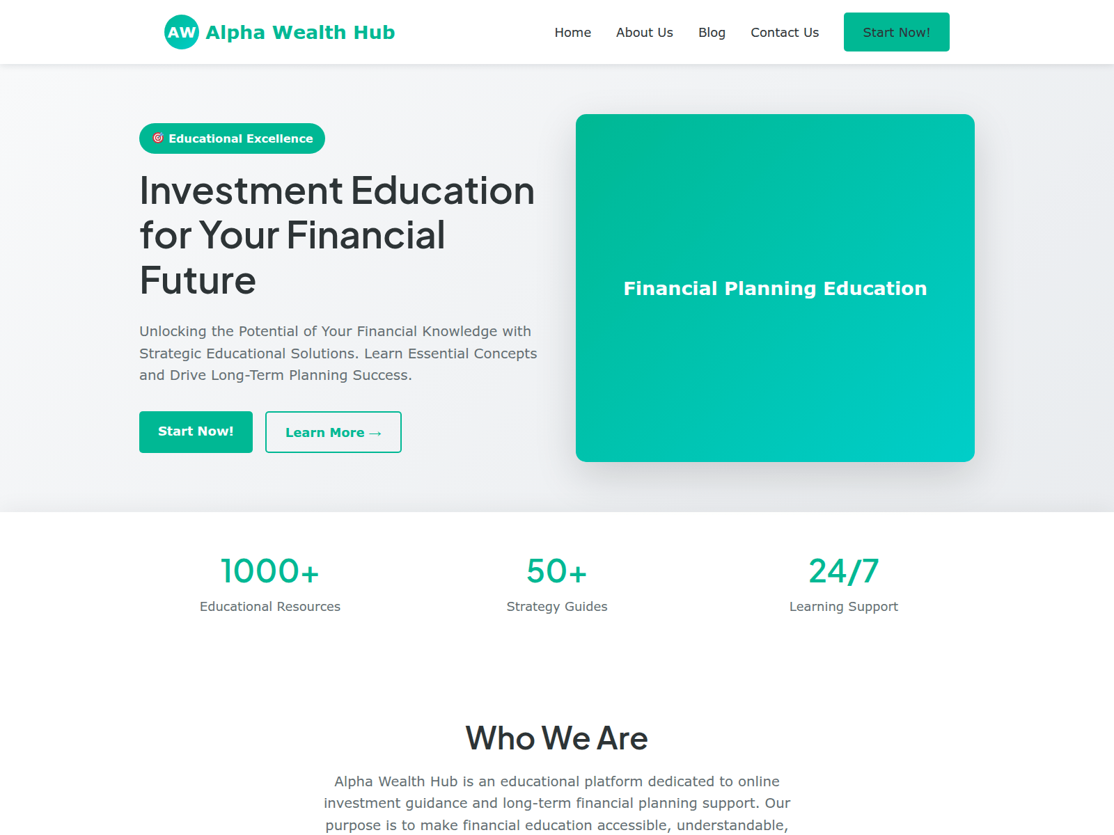 Screenshot of alphawealthhub.com