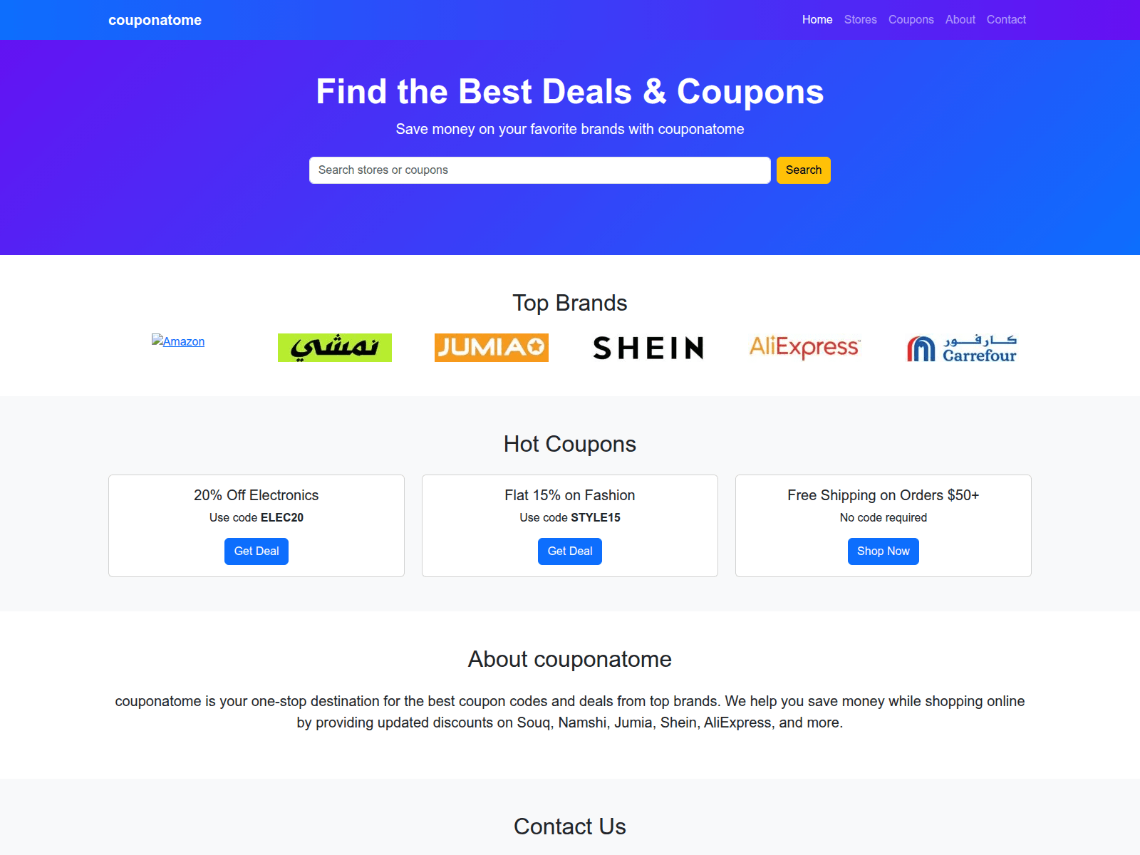 Screenshot of couponatome.com