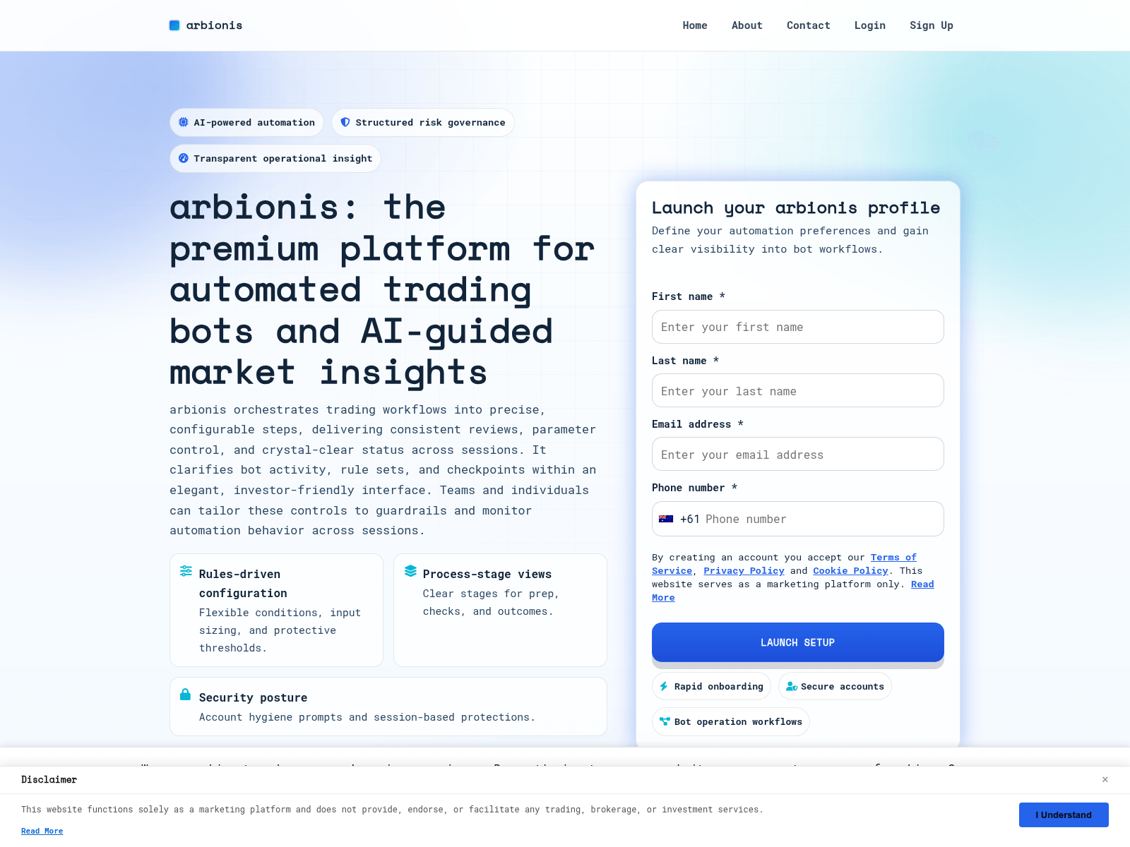 Screenshot of arbionisplatform.com