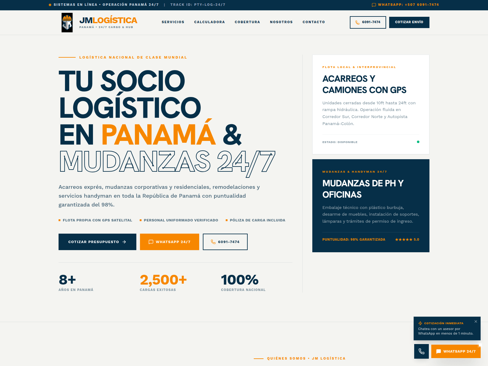 Screenshot of jmlogistica.com