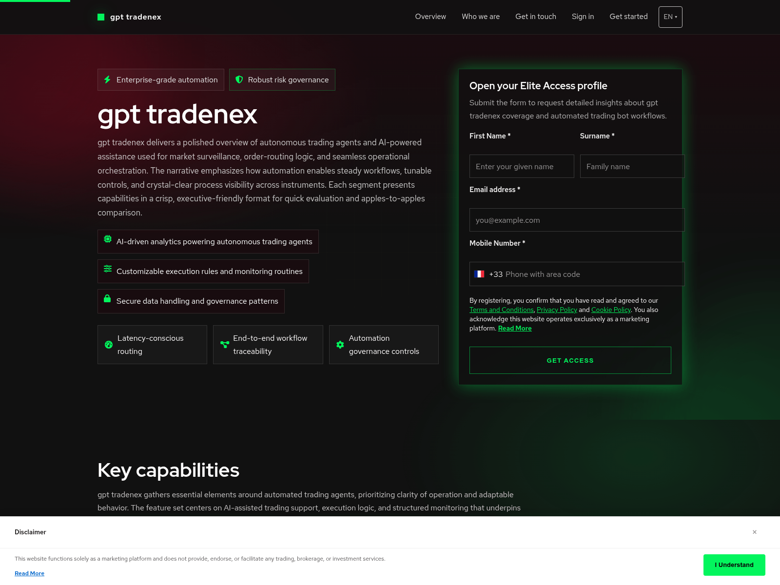 Screenshot of gpttradenex.click
