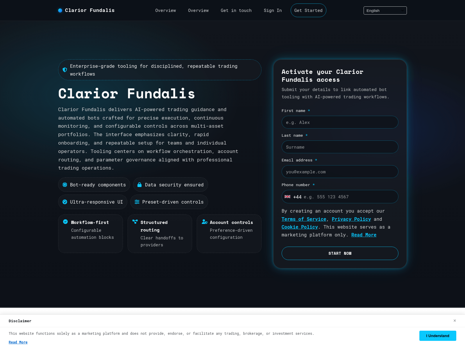 Screenshot of clarior-fundalis-platform.com