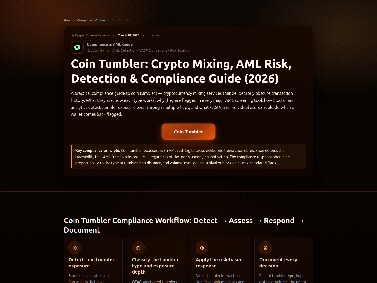 Screenshot of coin-tumbler.github.io