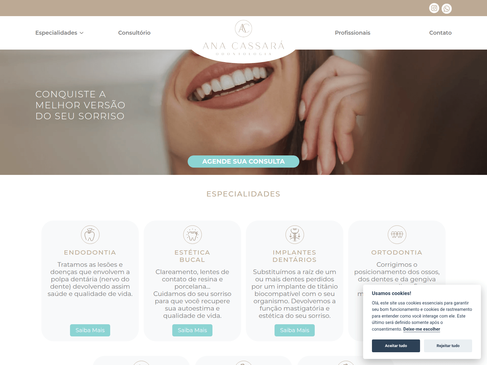 Screenshot of anacassaraodontologia.com.br