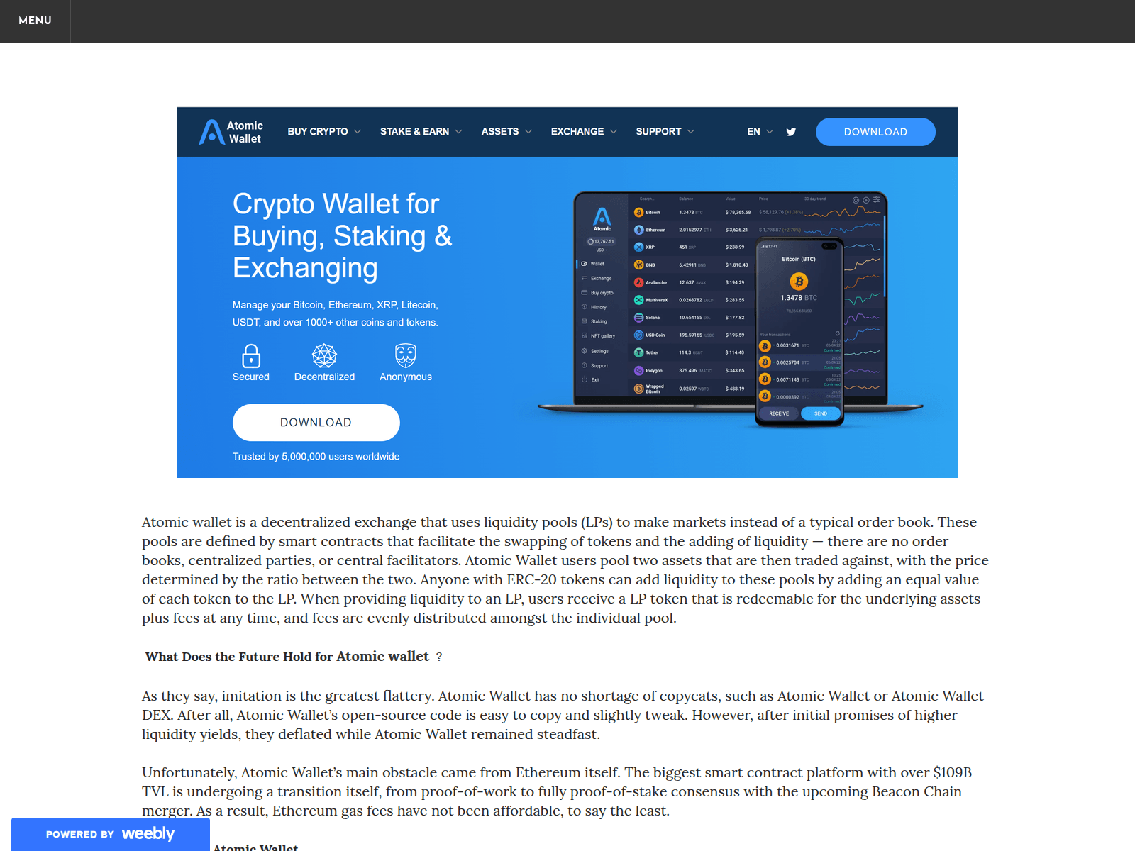 Screenshot of atomicvallet.weebly.com