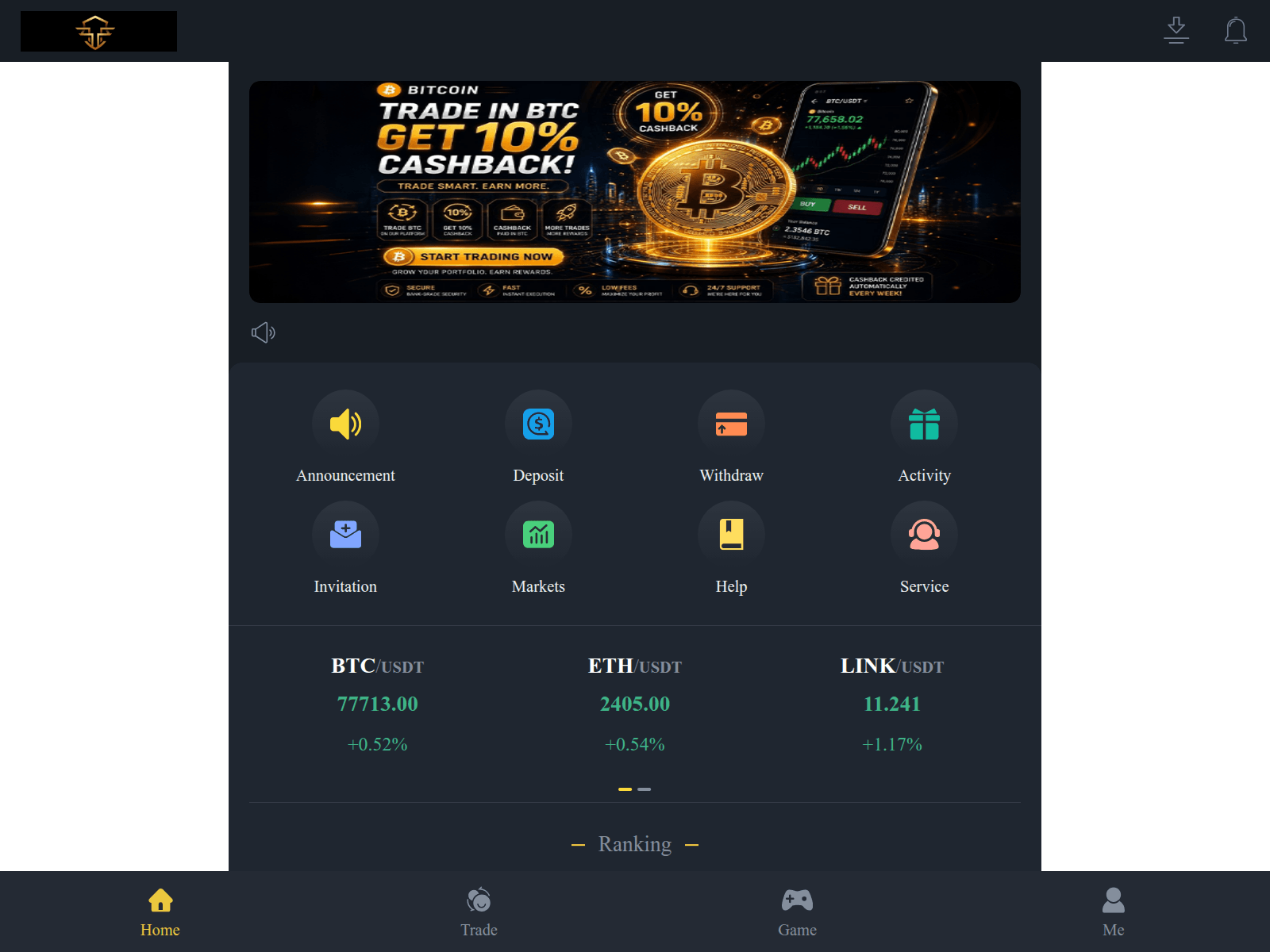 Screenshot of orbtrades.com