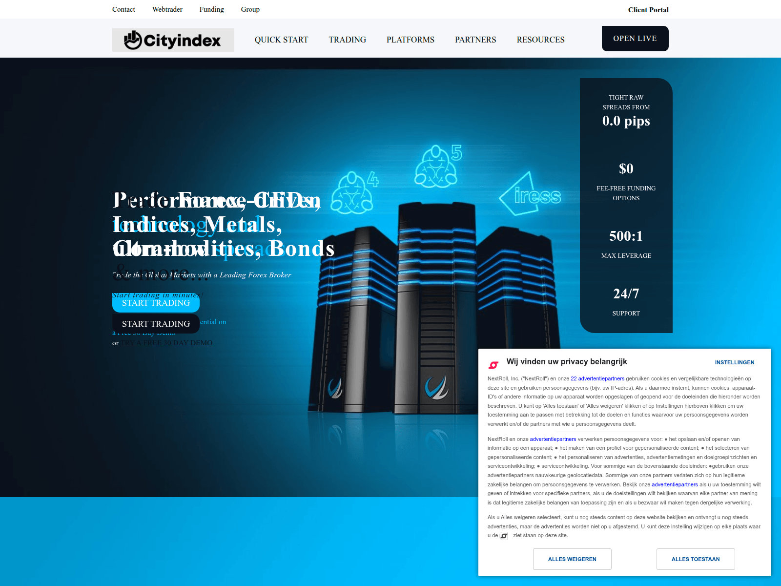 Ảnh chụp màn hình của cityindex-live.net