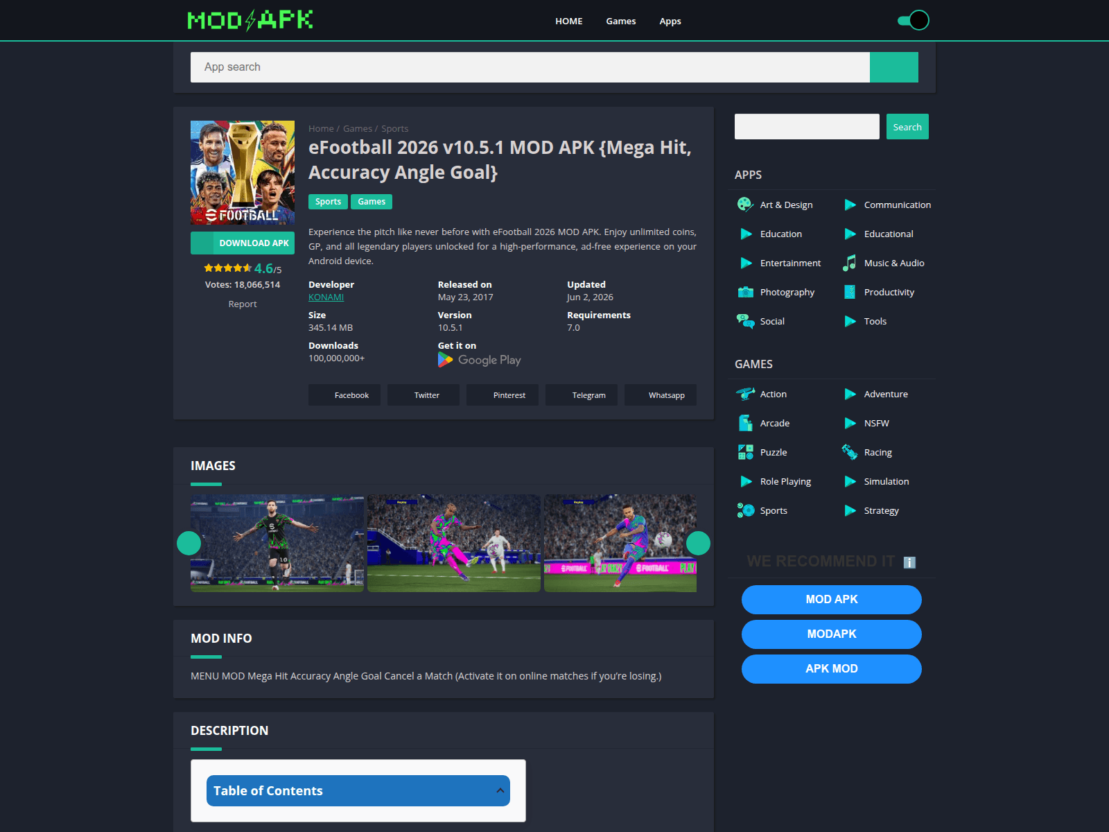 Screenshot of modapk.co.za
