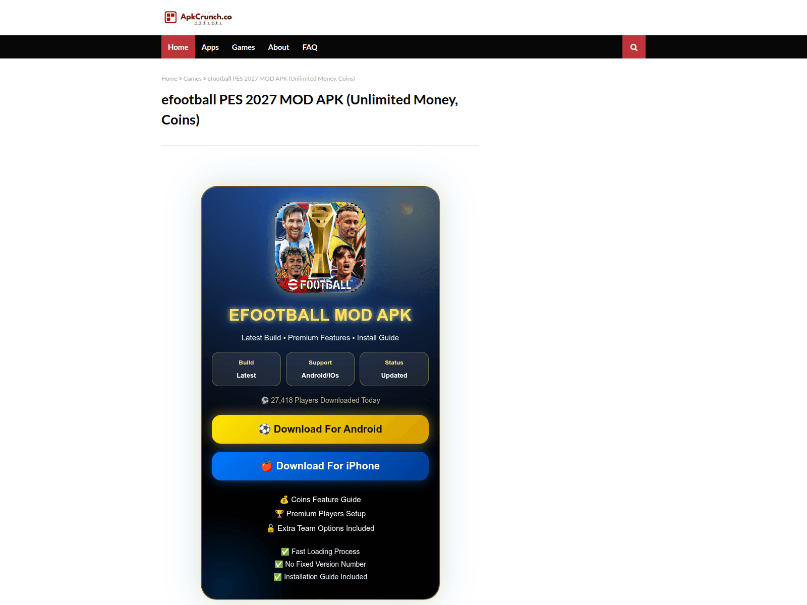 Screenshot of apkcrunch.co