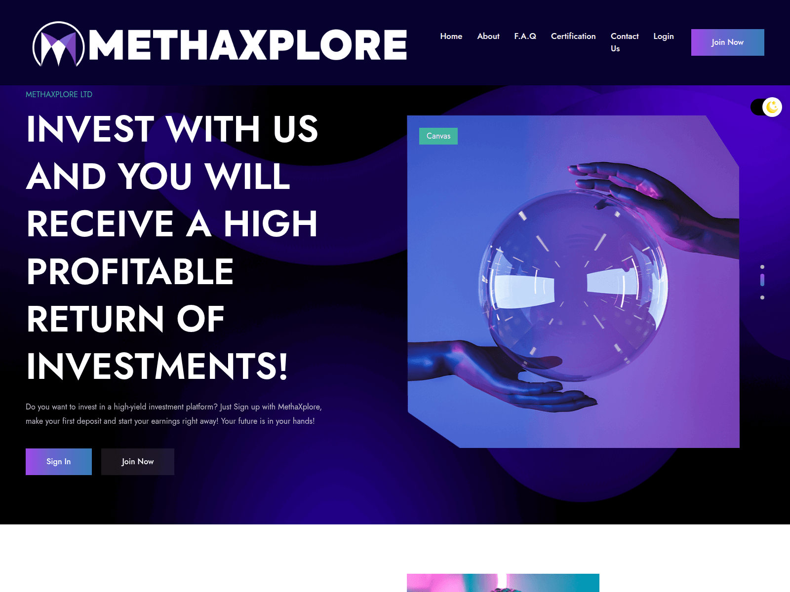 Screenshot of methaxplore.org