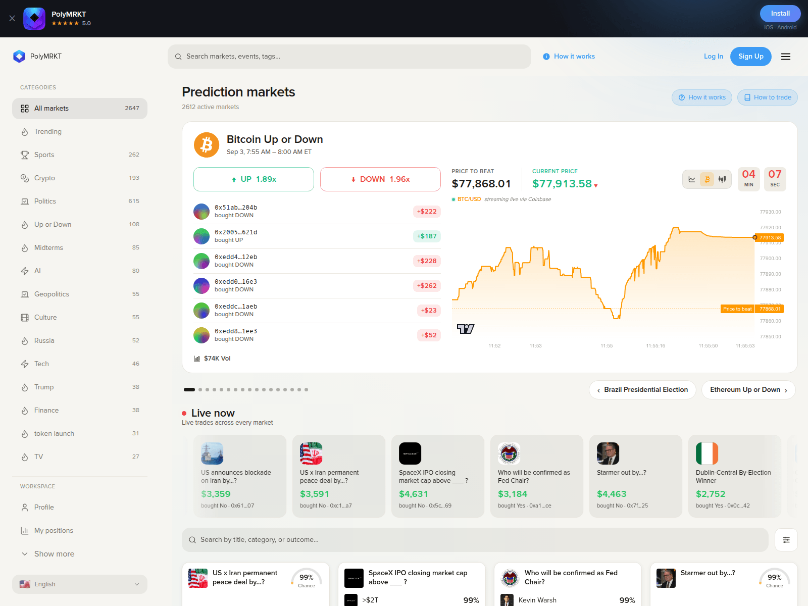 Screenshot of polymrkt.cc