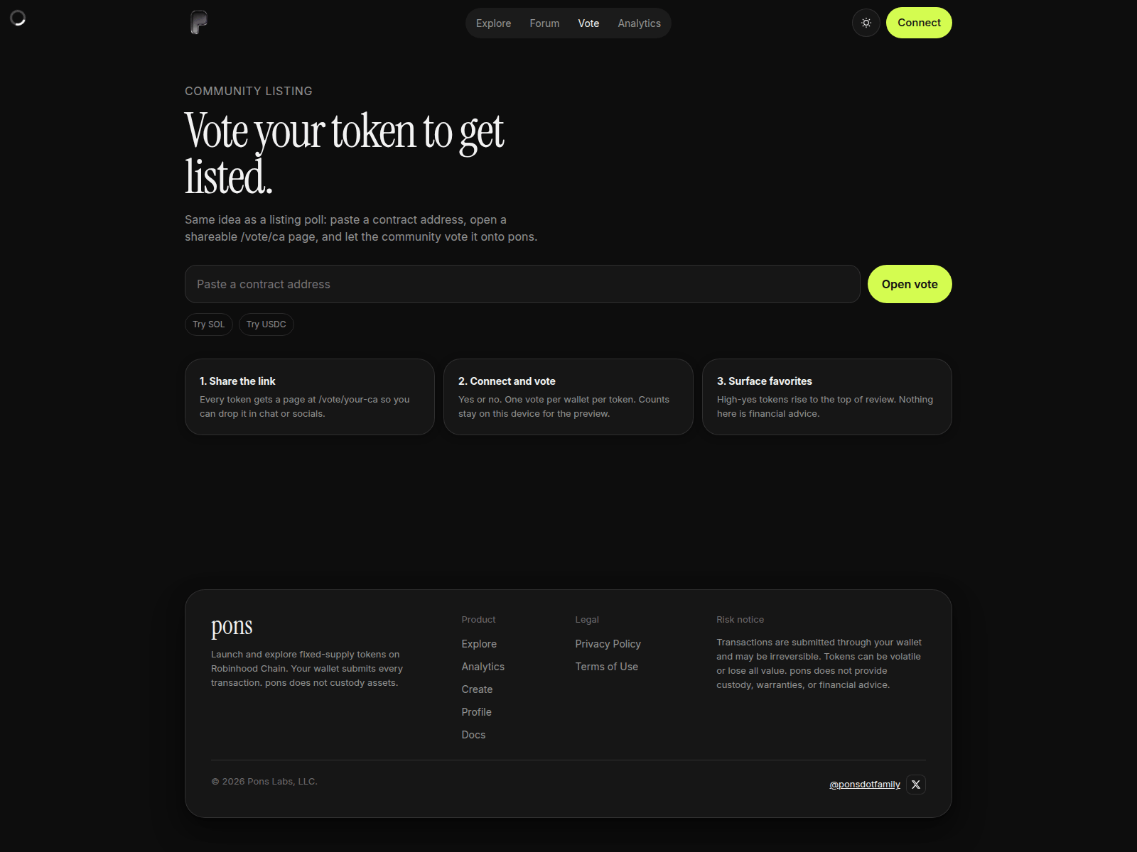 Screenshot of pons-voting.com