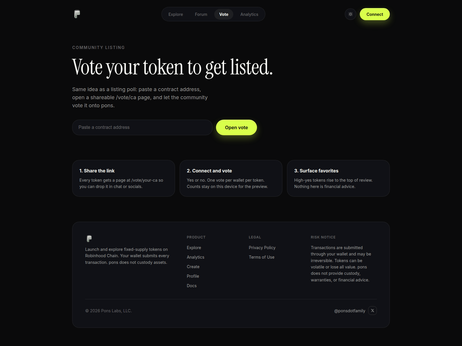 Screenshot of ponslisting.org