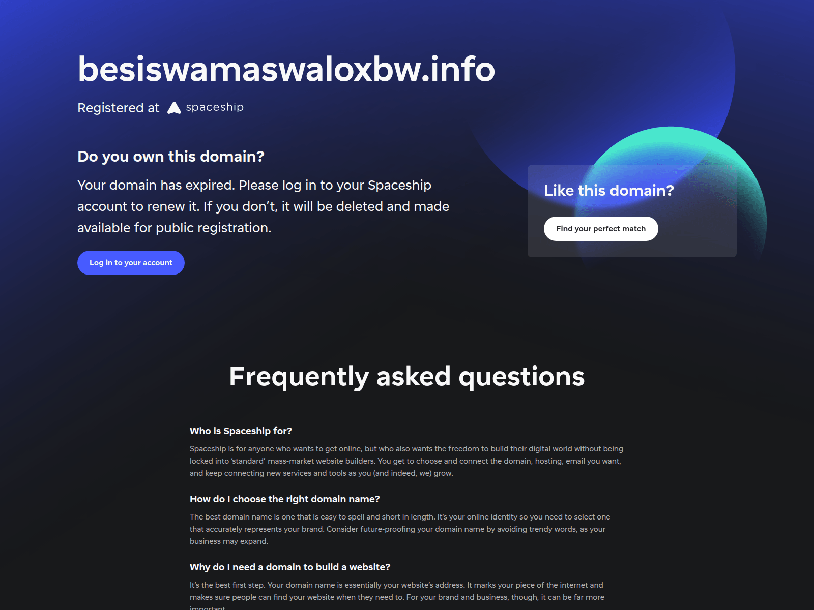 Screenshot of besiswamaswaloxbw.info