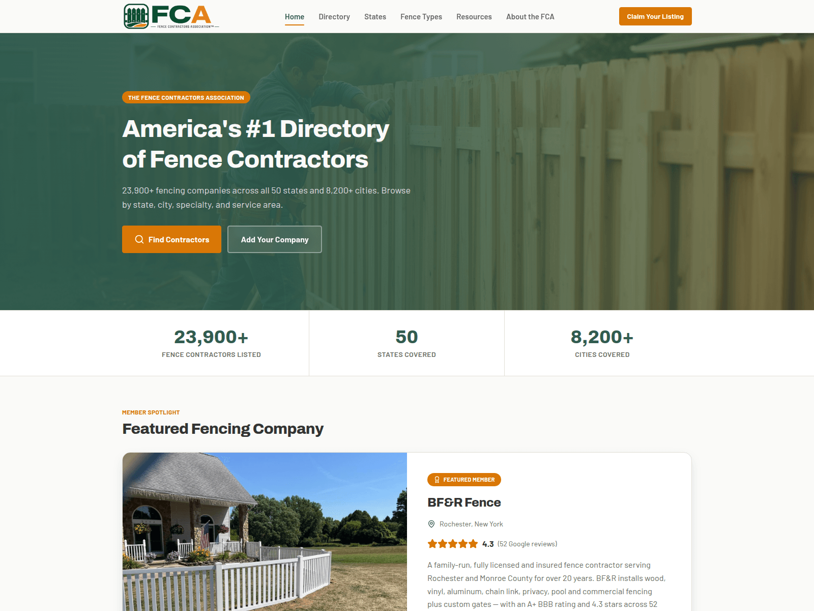 Screenshot of fencecontractors.org