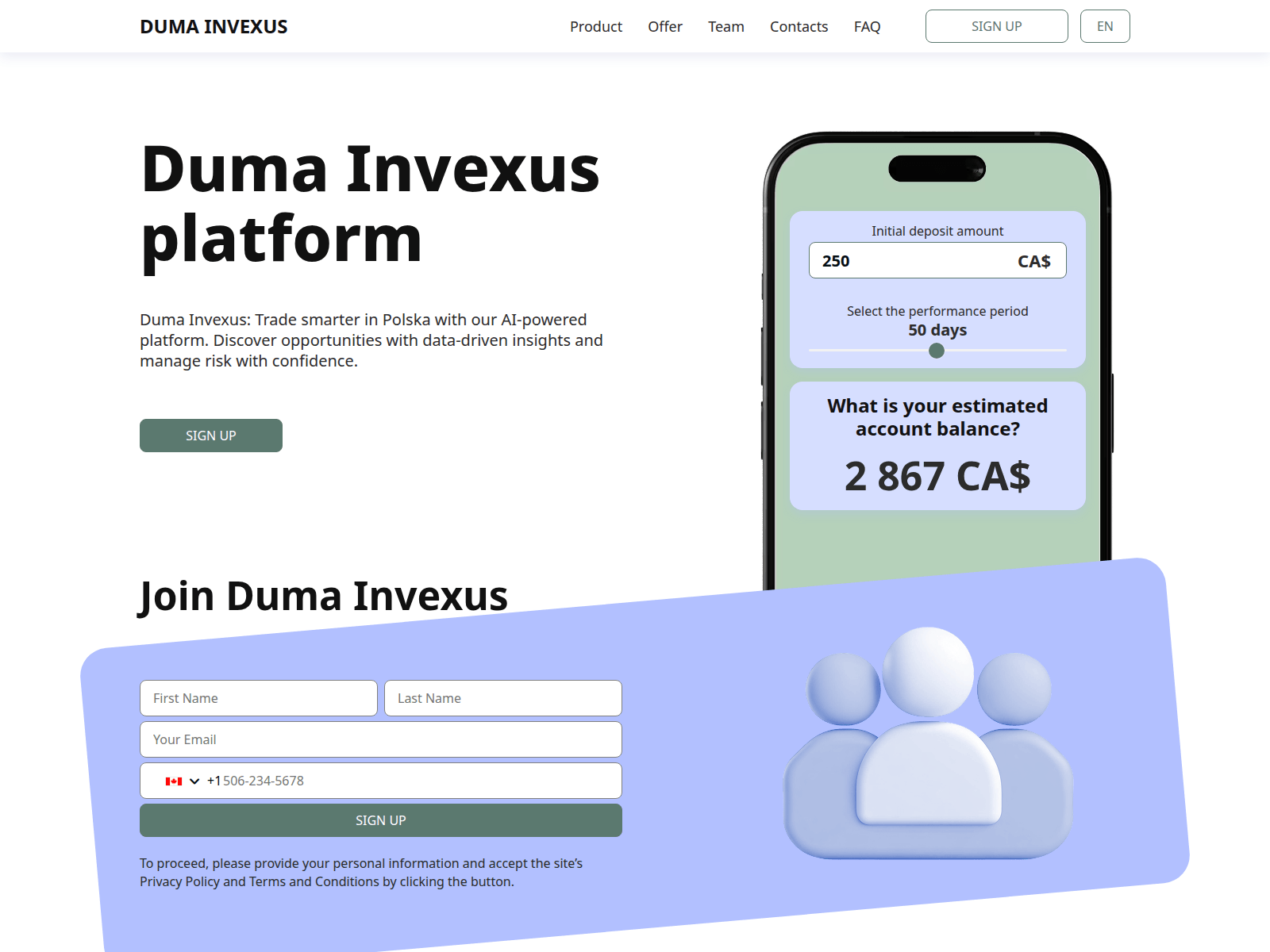 Screenshot of duma-invexus.com