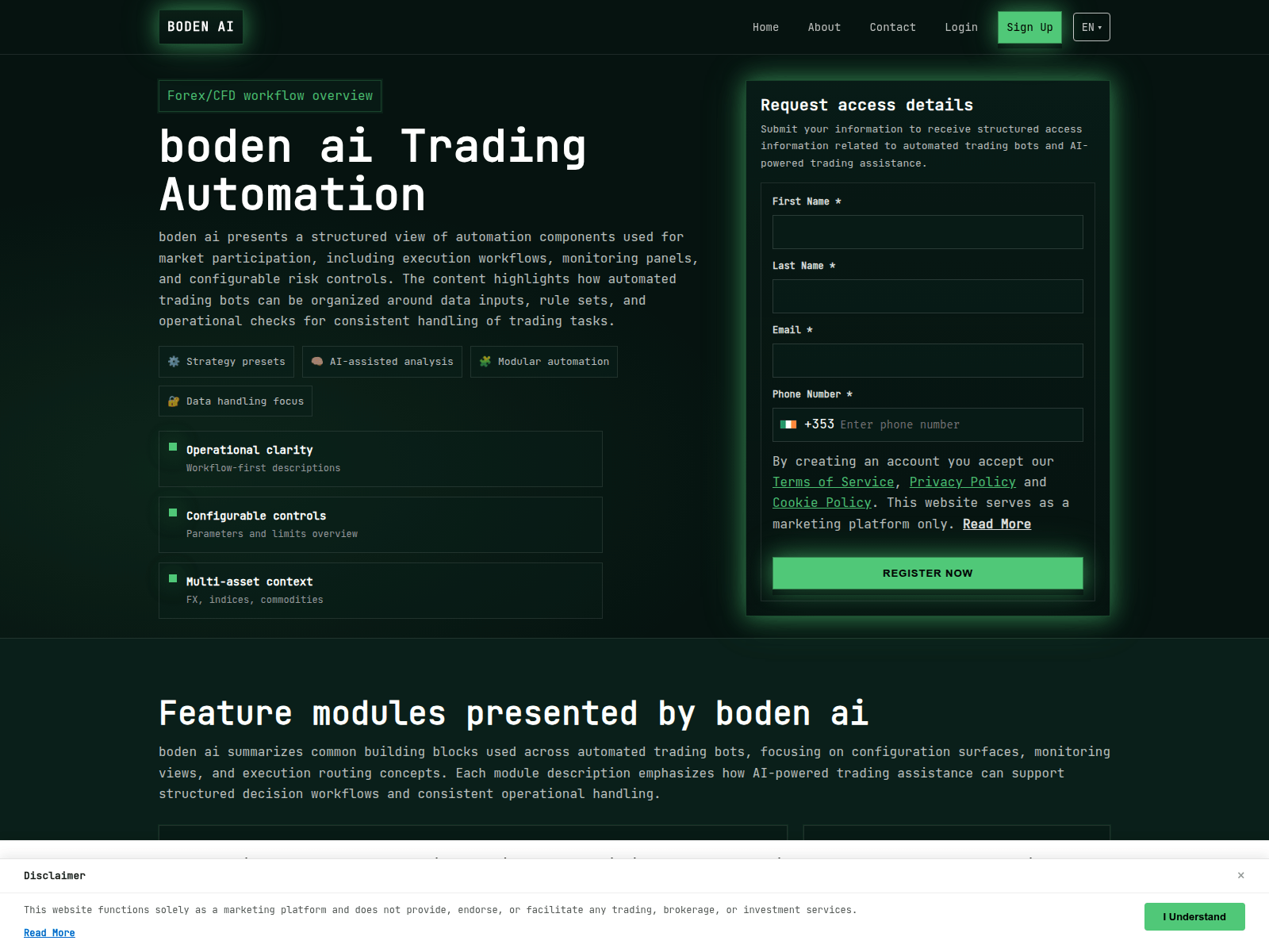 Screenshot of bodenai.click