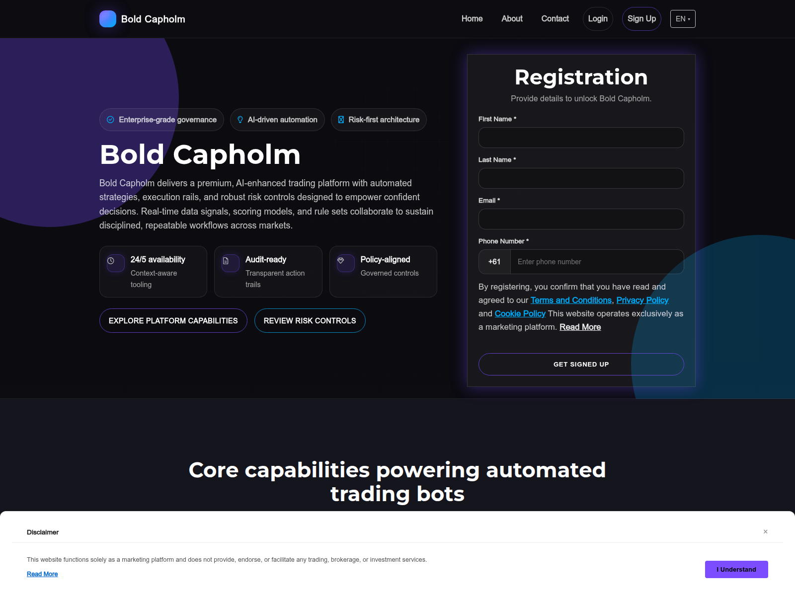 Screenshot of bold-capholmpro.digital