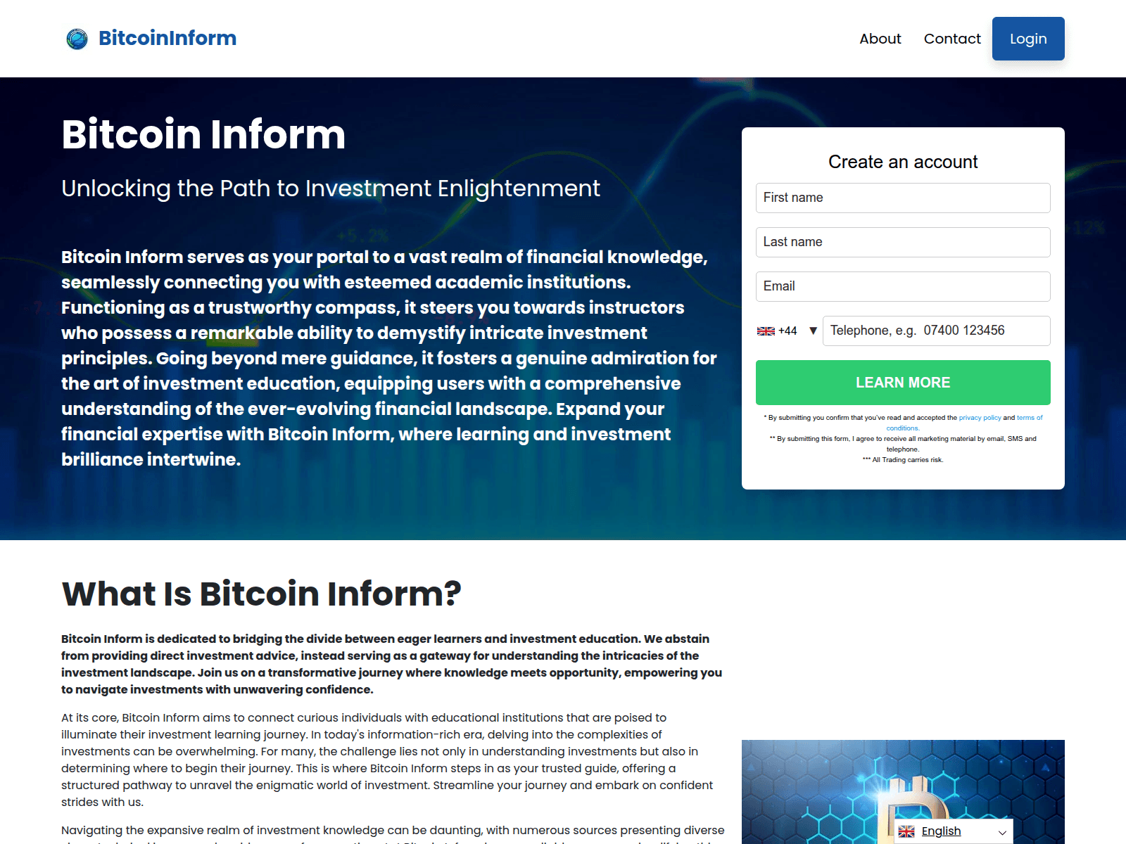 Screenshot of bitcoininform.org