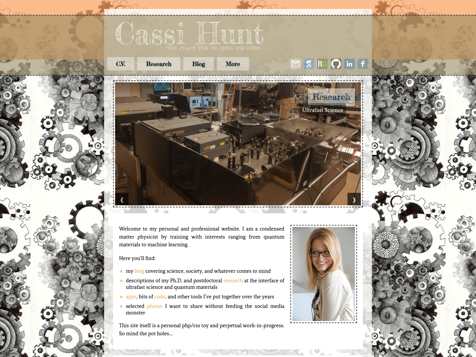 Screenshot of cassandrahunt.com