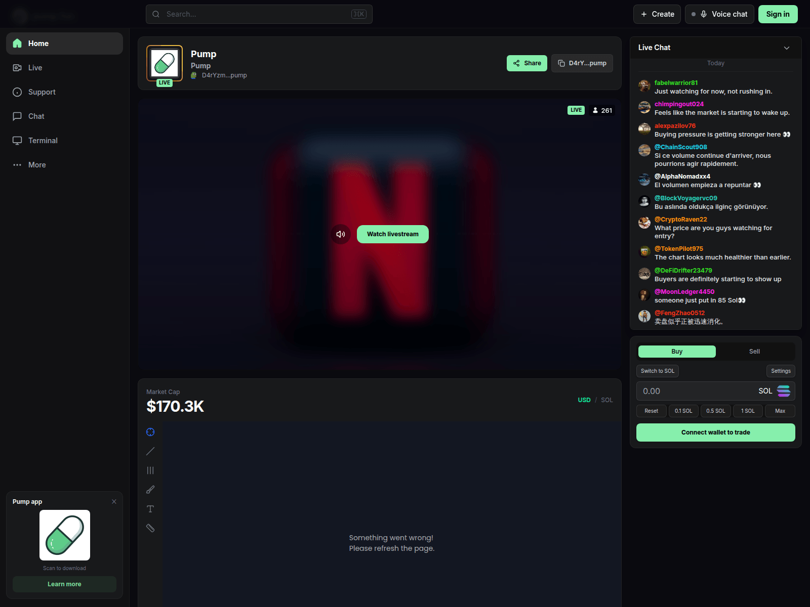 Screenshot of pumpfunlivestream.pro
