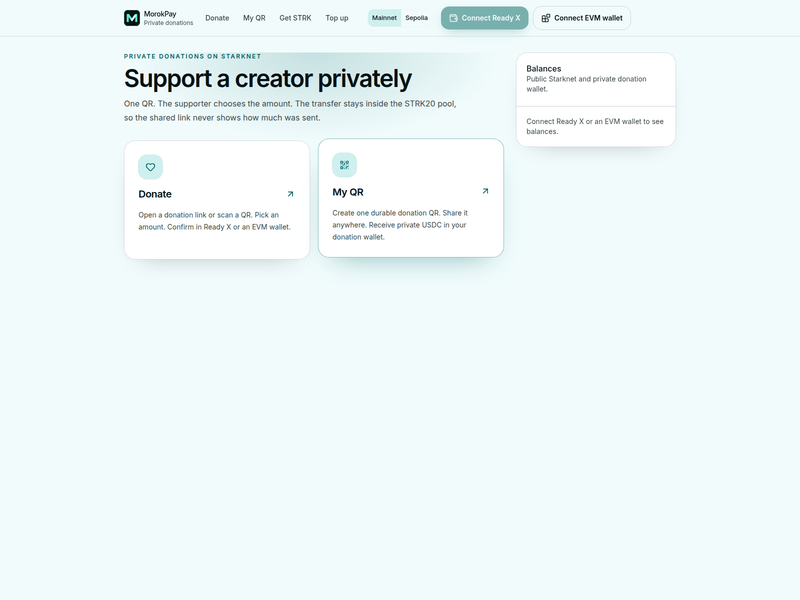 Screenshot von morok-pay-starknet.vercel.app