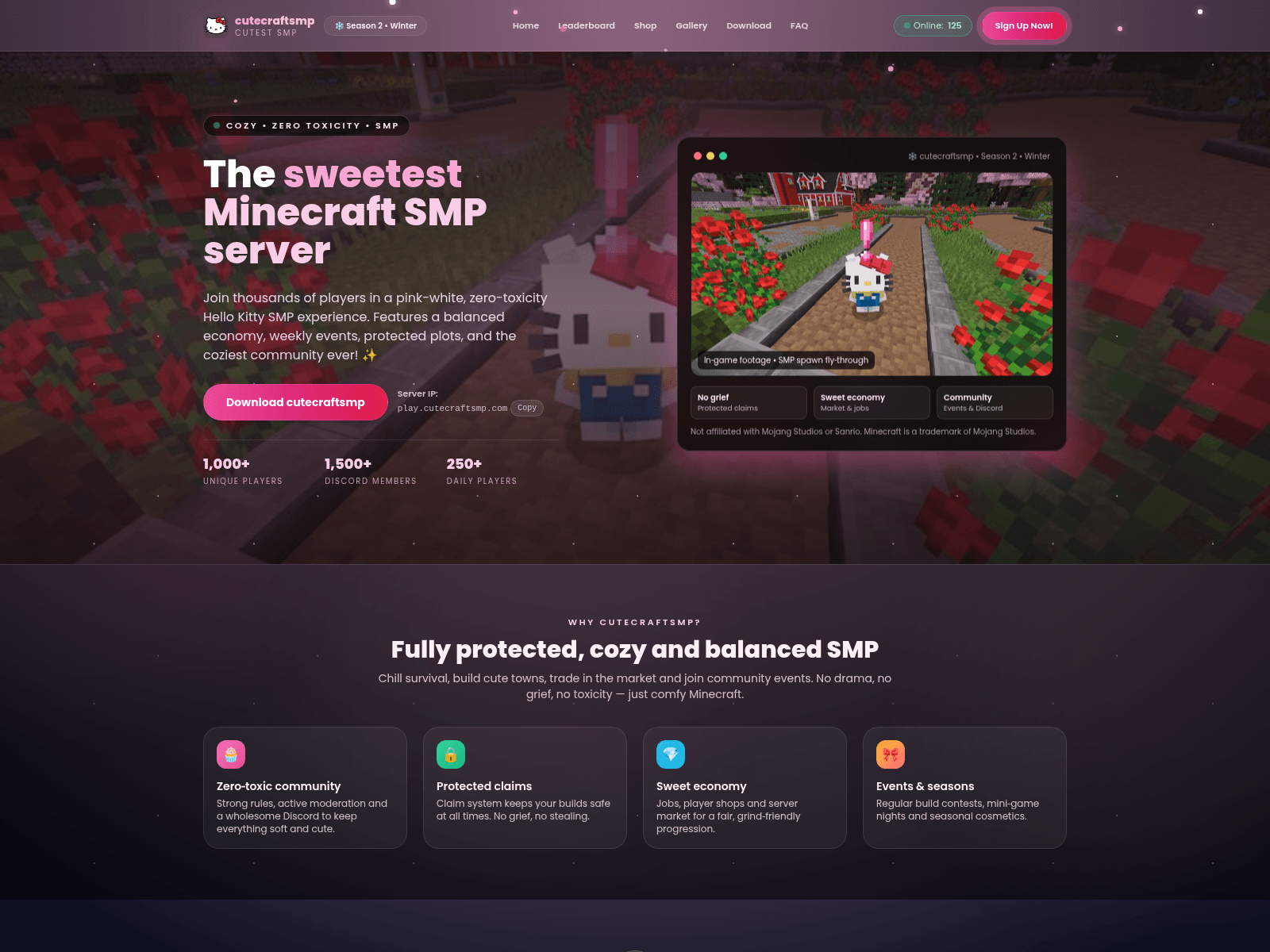 Screenshot of pinkiesmc.com