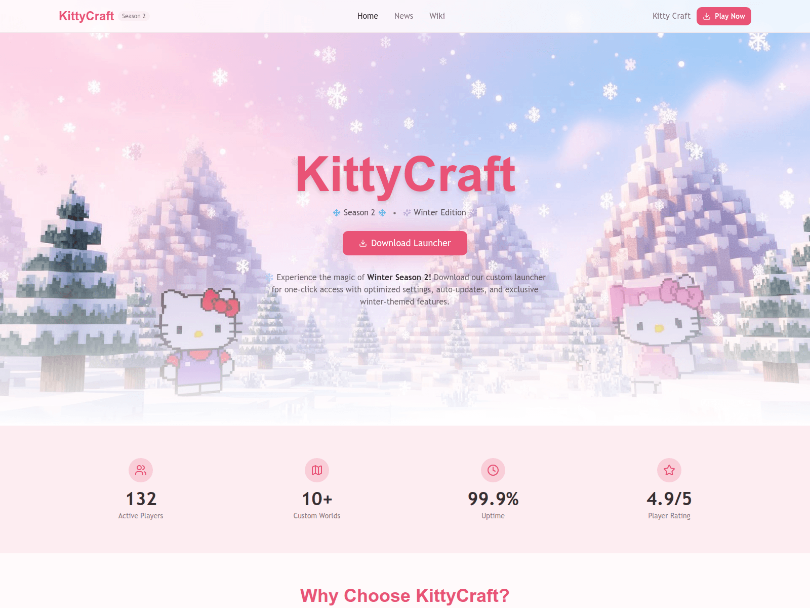 Screenshot of kittycraftsmp.com