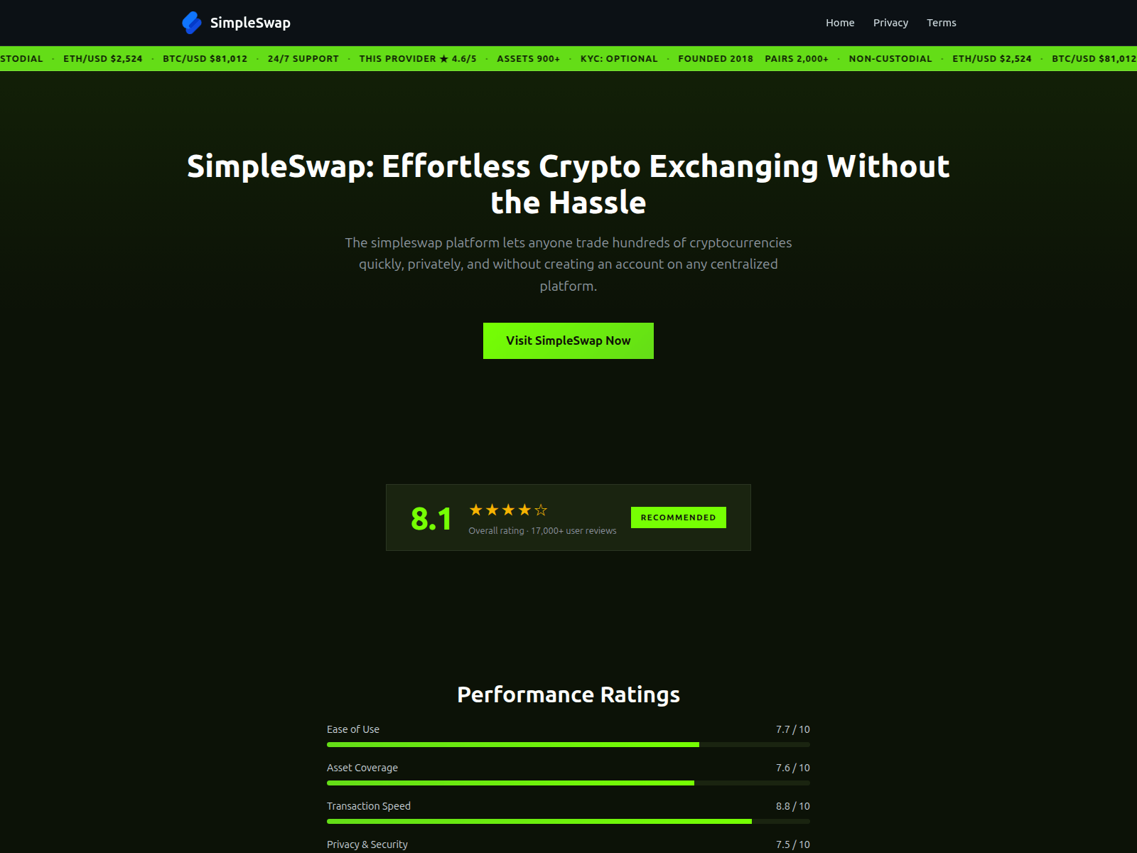 Screenshot of simpleswaps.to
