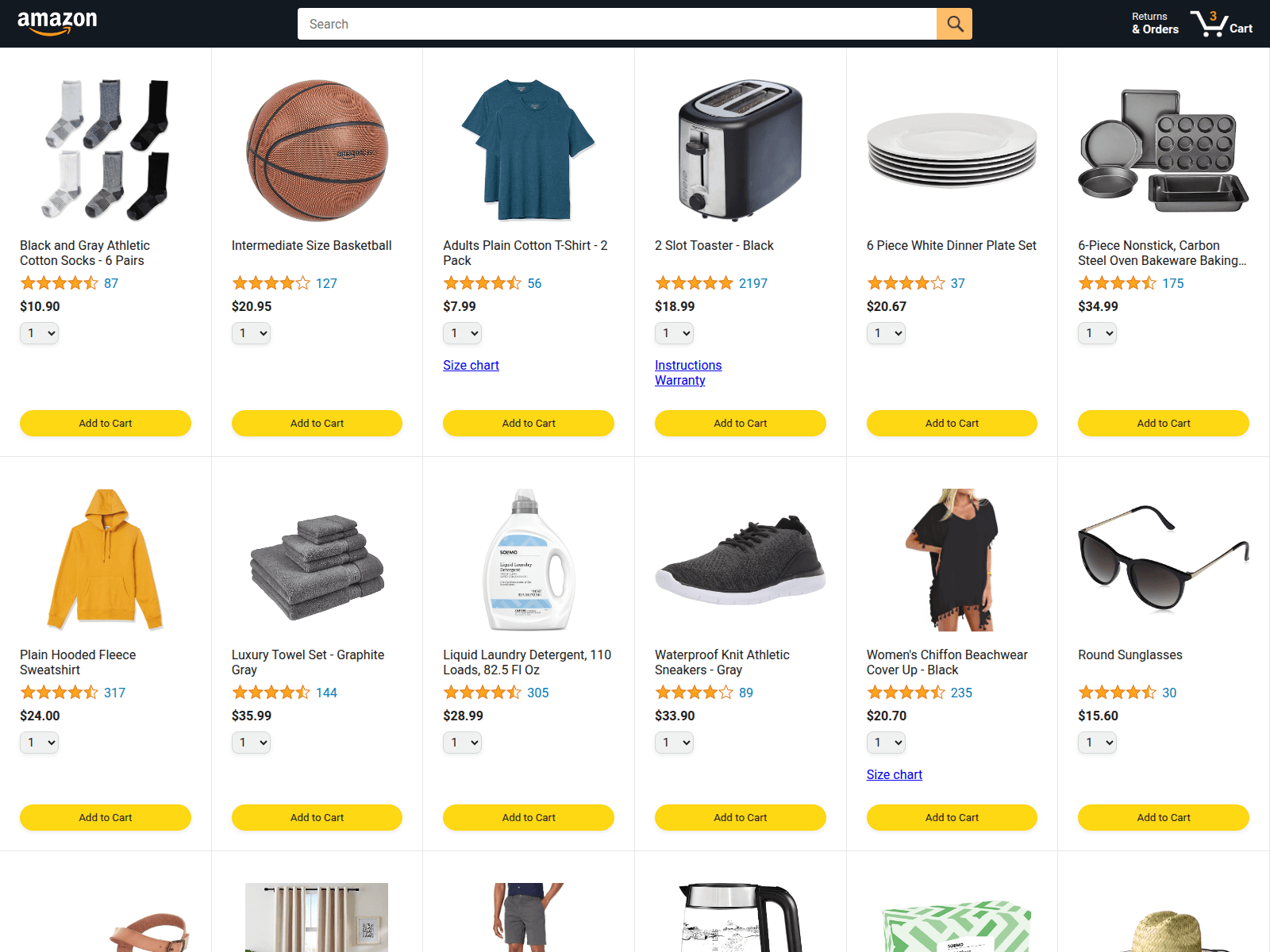 Знімок екрана amazon-project-with-java-script.vercel.app