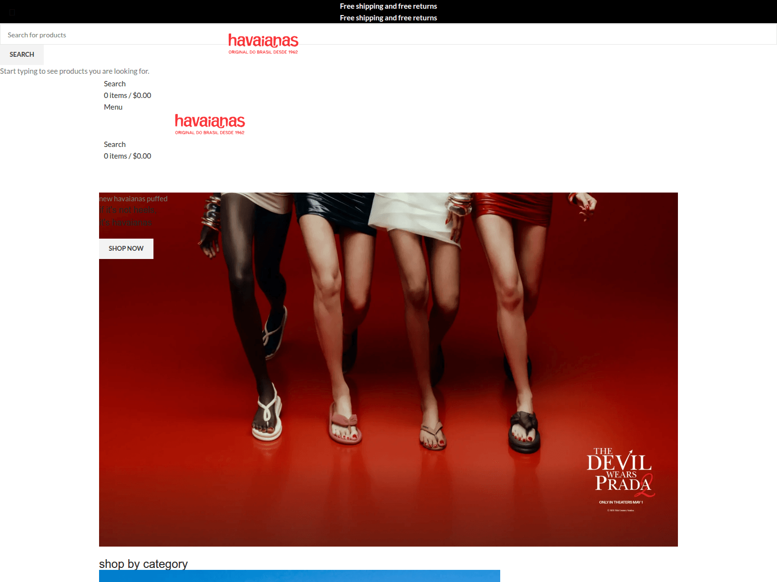 Screenshot of havaianasshops.com