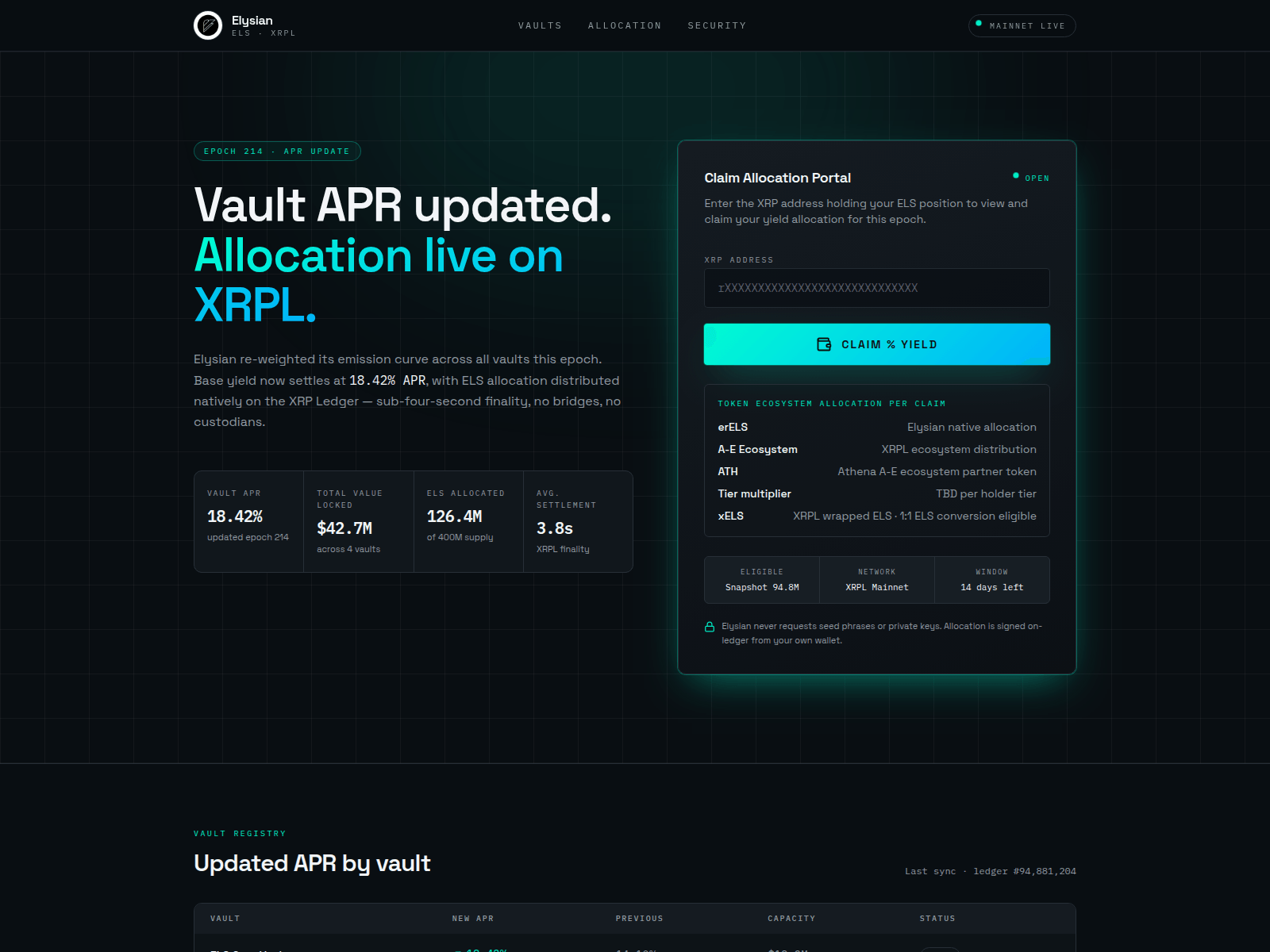 Screenshot of elsvault.com