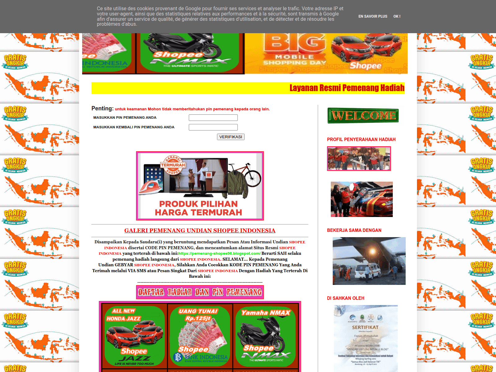 Screenshot of pemenang-shopee96.blogspot.com