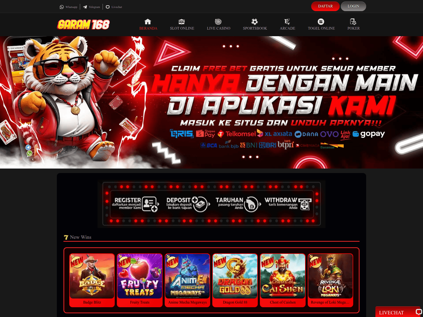 Screenshot of garam168.com