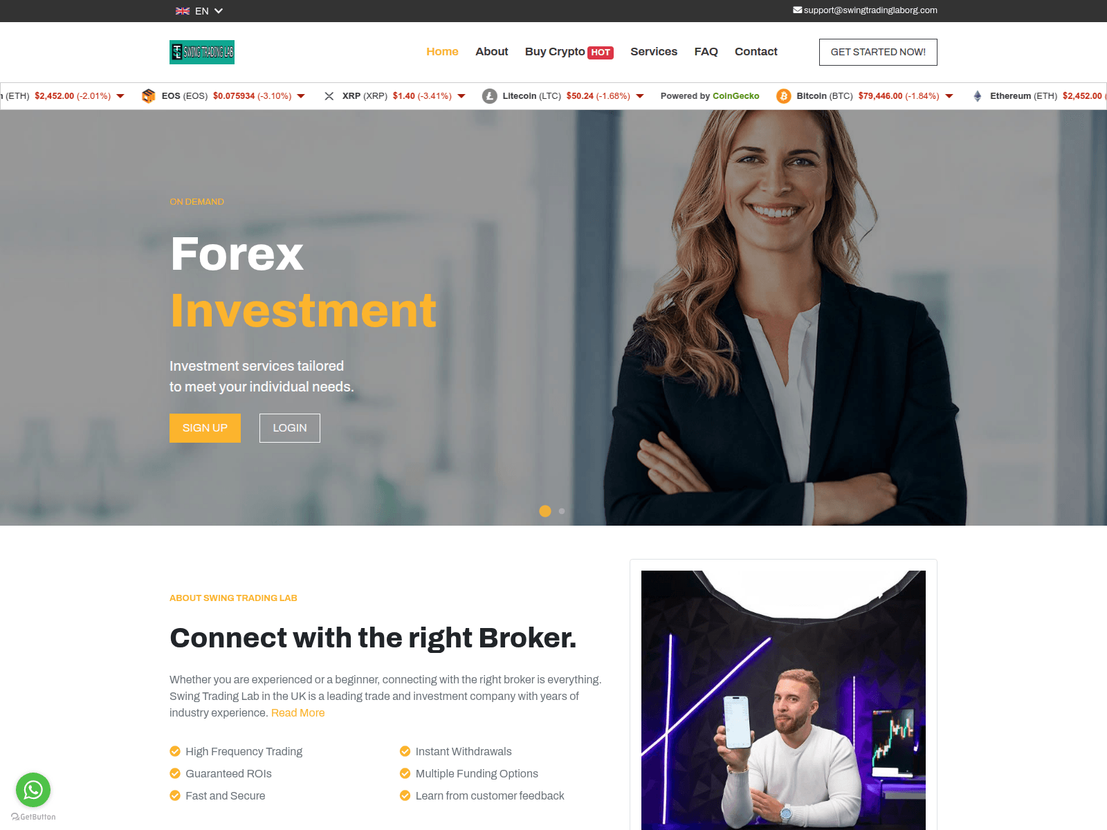 Screenshot of swingtradinglaborg.com