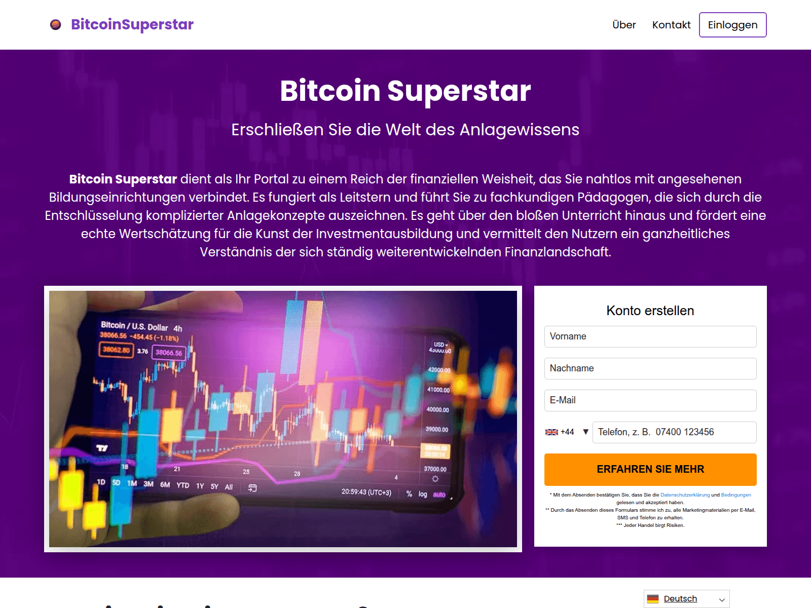 Screenshot of bitcoinsuperstar.org
