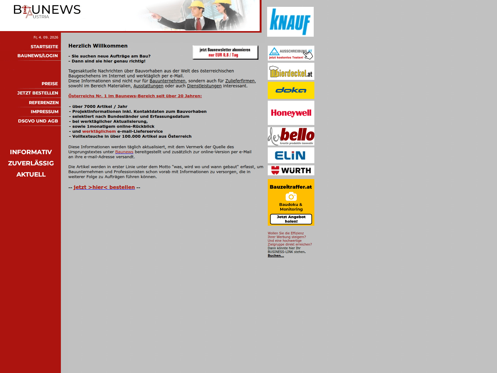 Screenshot of baunachrichten.at
