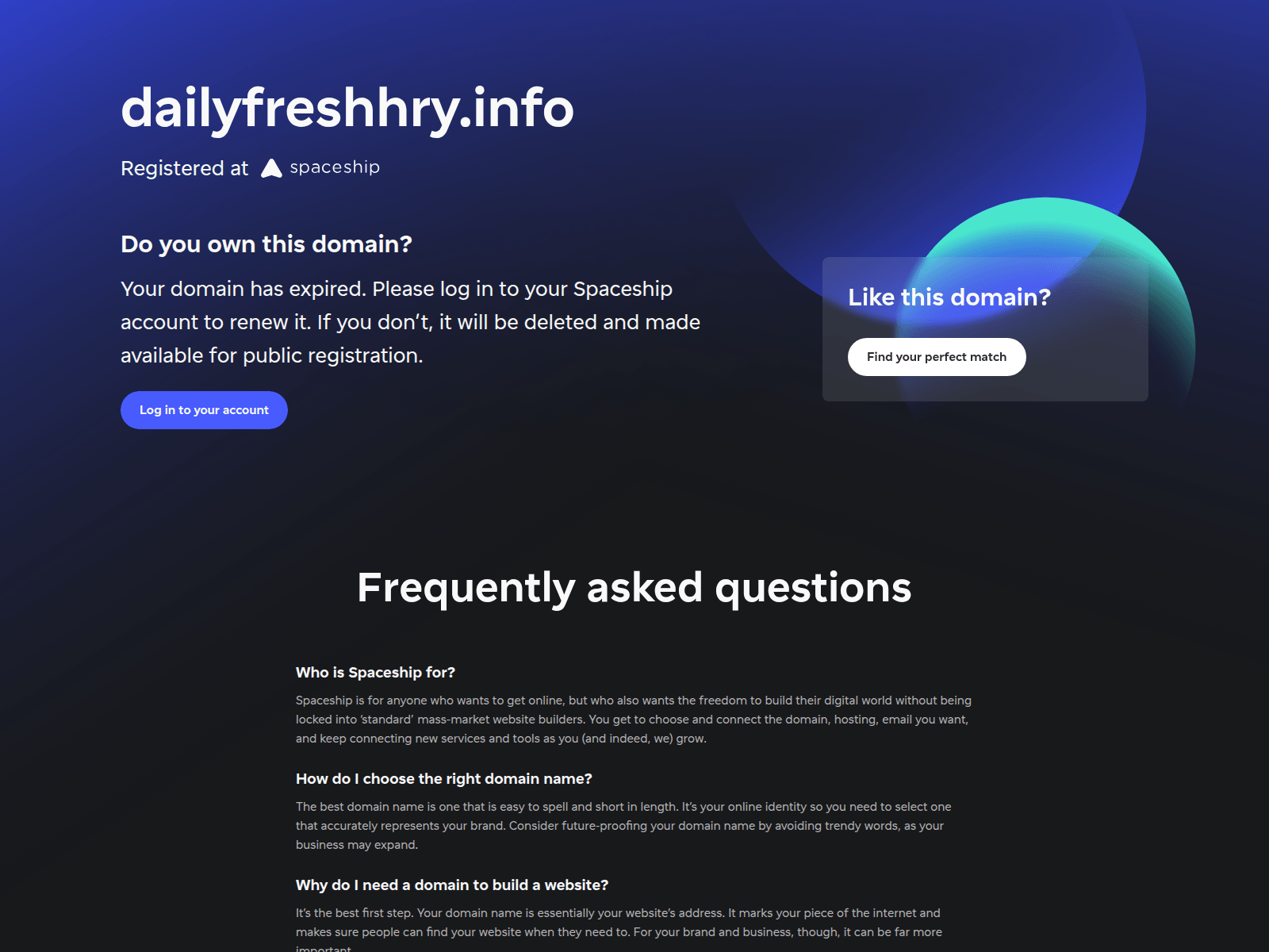Screenshot of dailyfreshhry.info