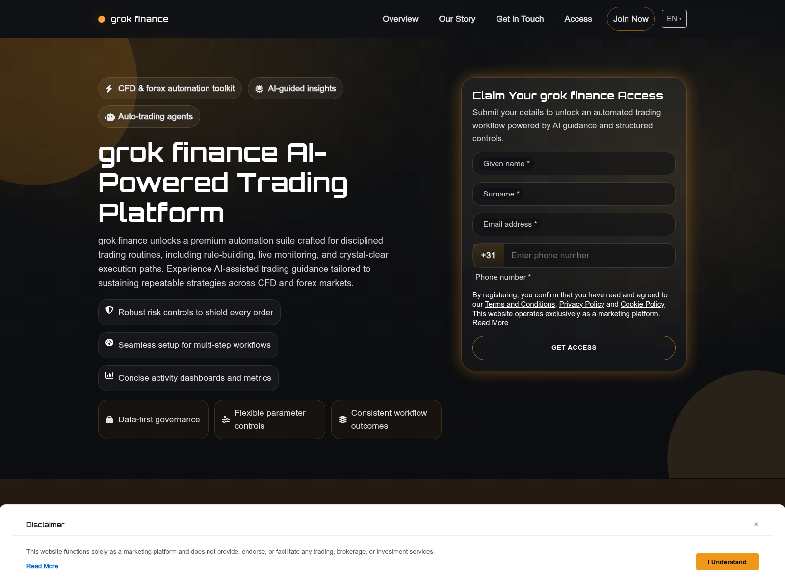 Screenshot of grokfinance-app.shop