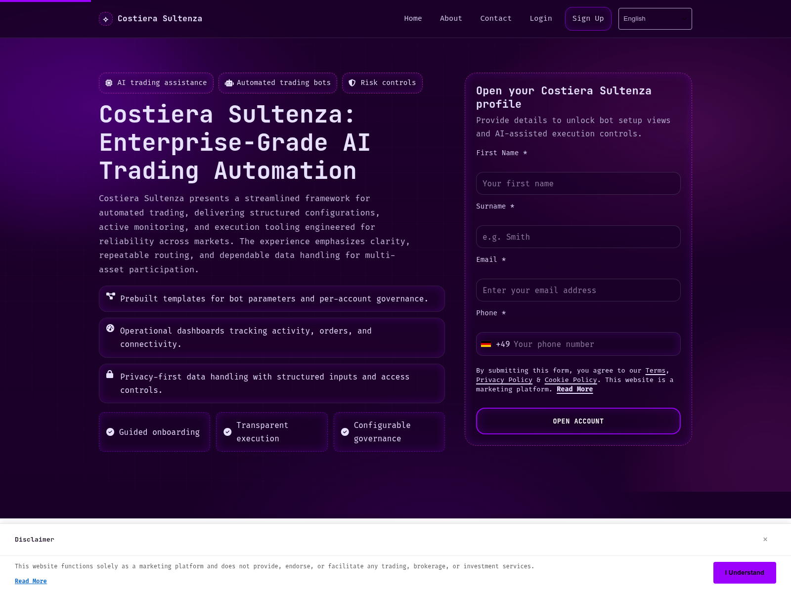 Screenshot of costierasultenzatech.com