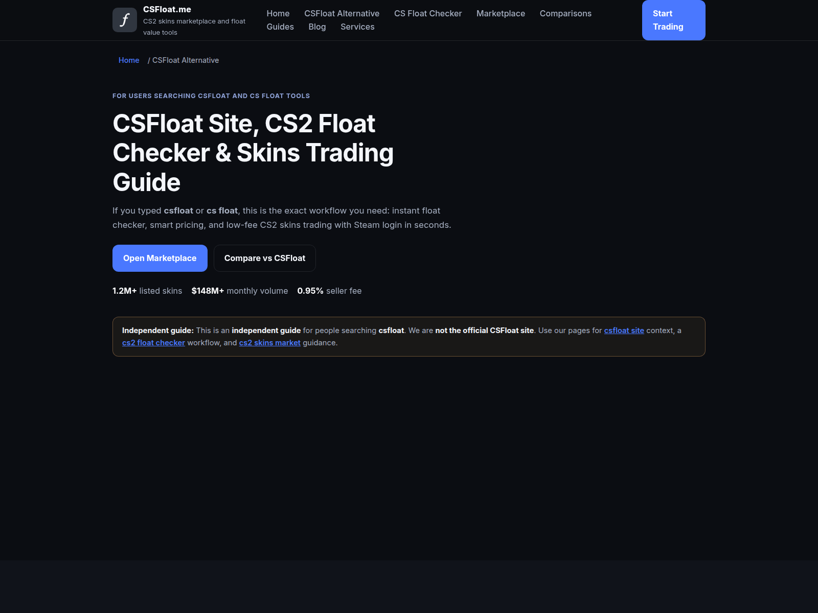 Screenshot of csfloat.me