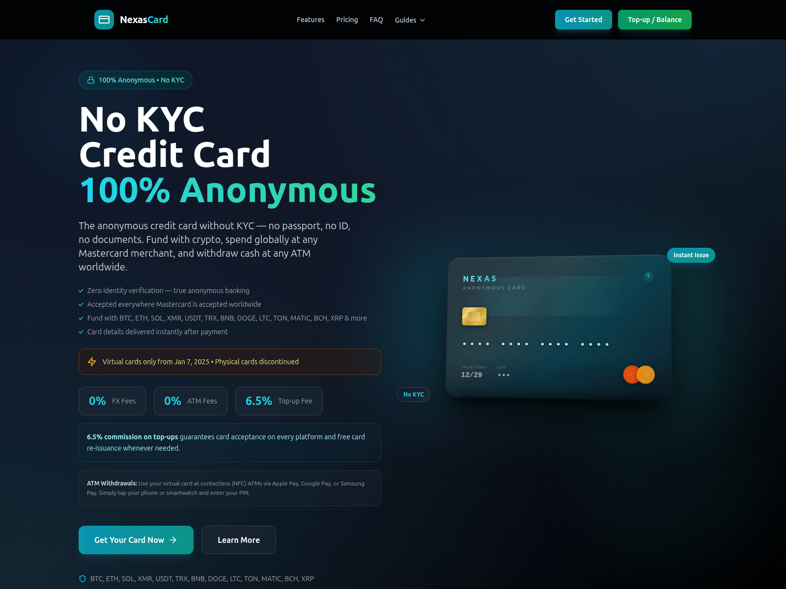 Screenshot of nexascard.biz