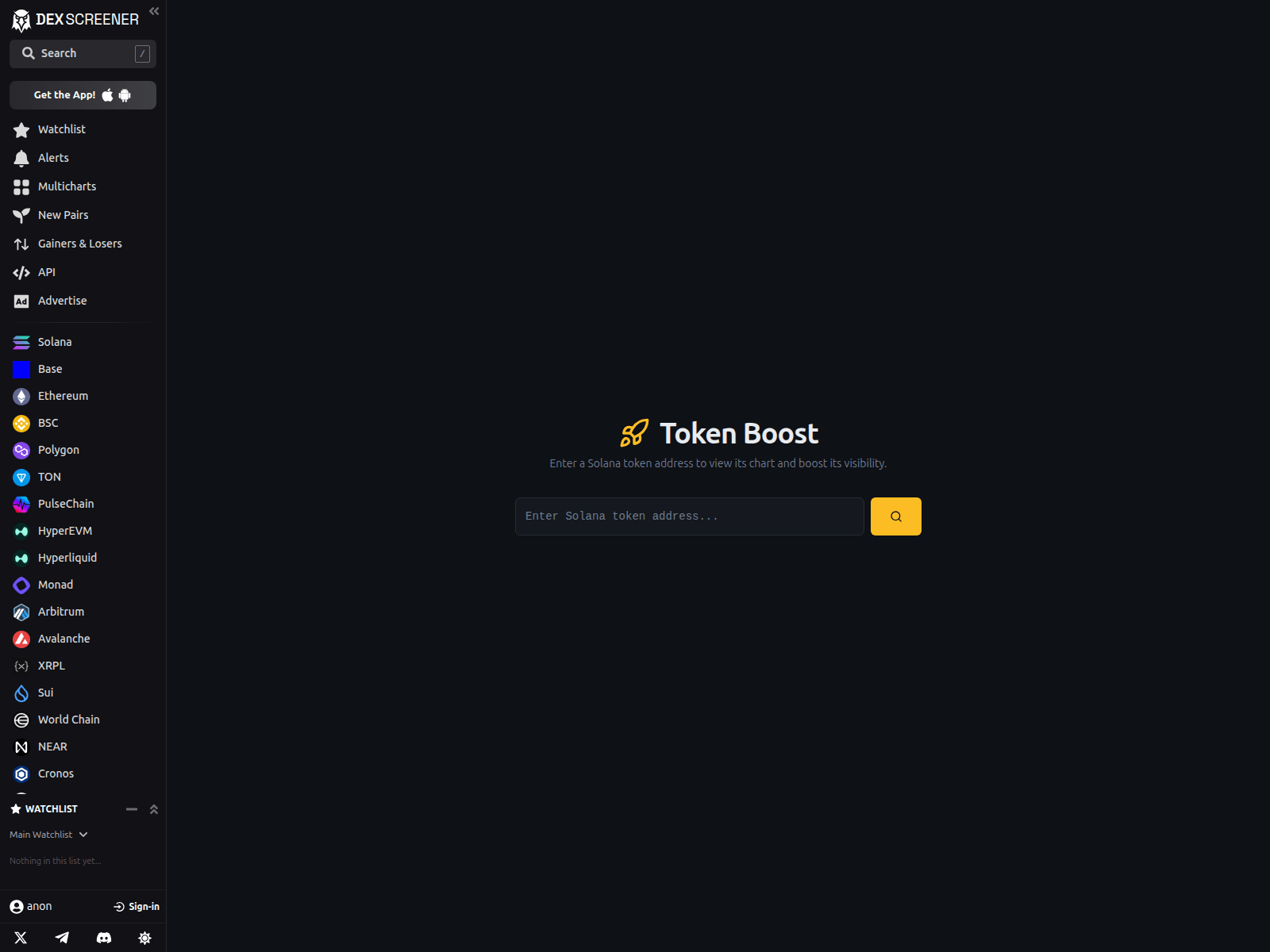 Screenshot of dexscreenervotes.com