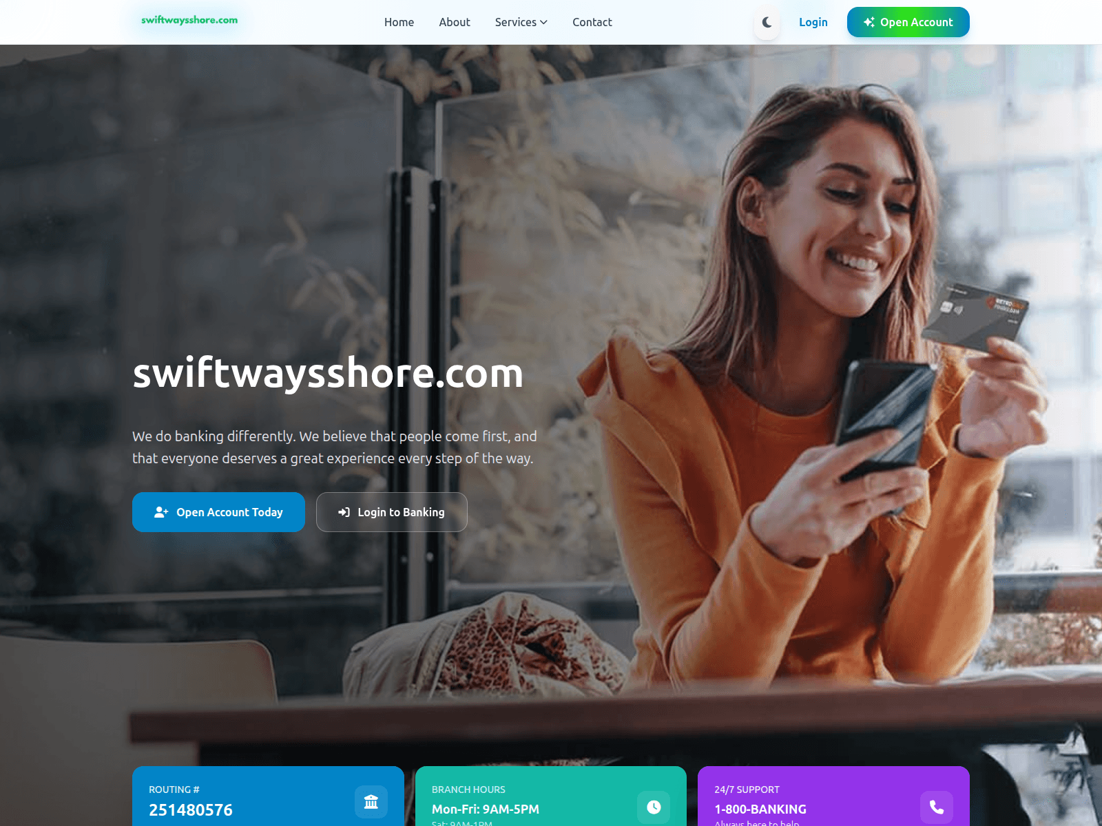 Screenshot of swiftwaysshore.com