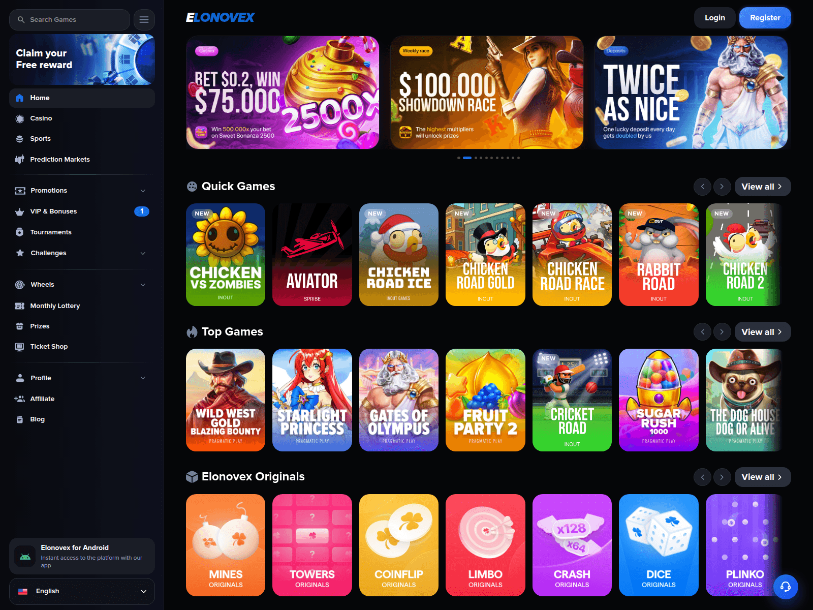 Screenshot of elonovex.com