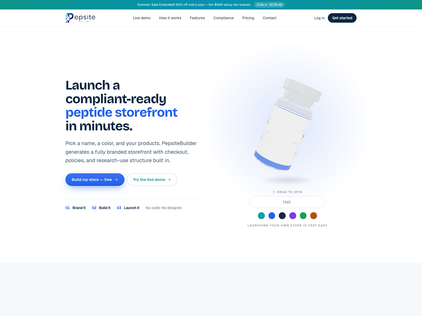 Screenshot of pepsitebuilder.com