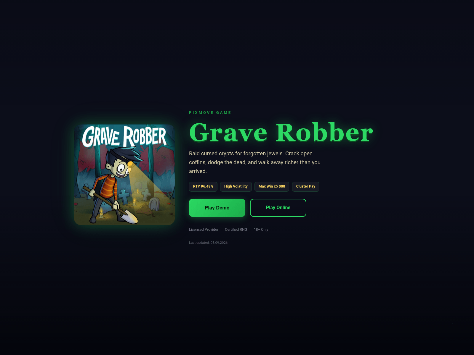 Screenshot of grave-robber-game.com