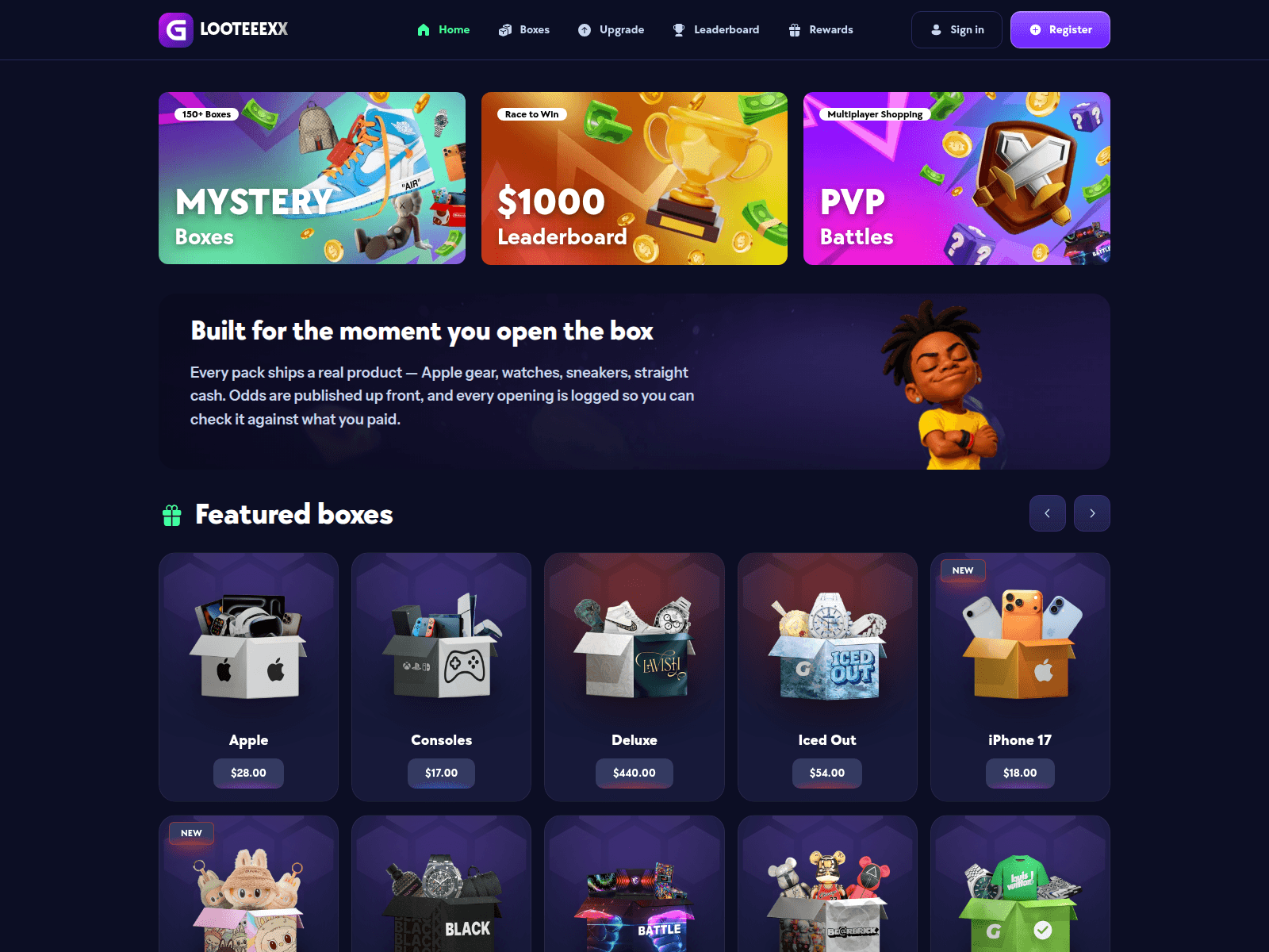 Screenshot of looteeexx.com