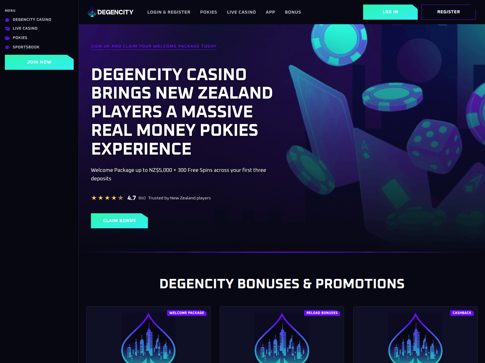Screenshot of nz-degencity.com